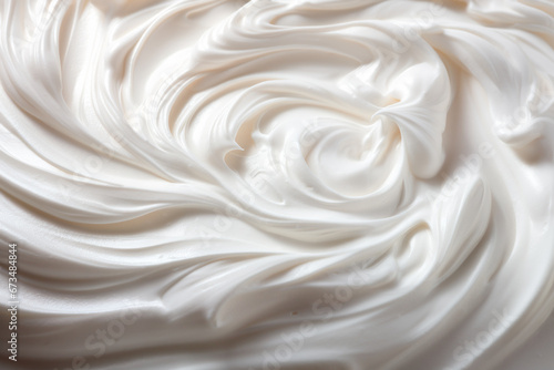 White texture of whipped cream, homemade sour cream or hand cream. Detailed pure creamy background