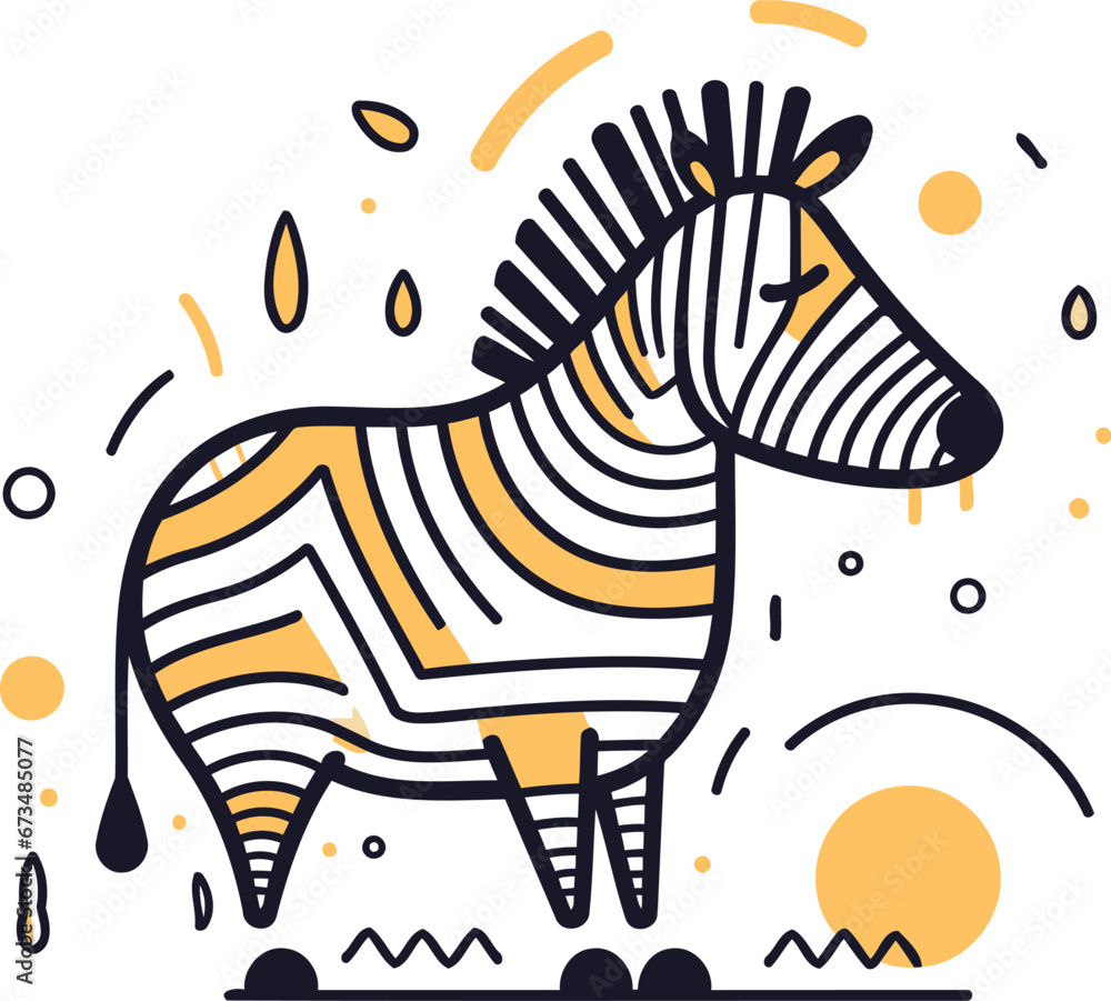 Zebra zebra vector illustration. Cute doodle zebra. Zebra zebra vector illustration. Cute doodle zebra.