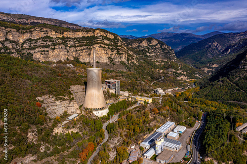 Antiga central tèrmica de Cercs - Spain - Luftbilder von alter Industrieanlage in Spanien photo