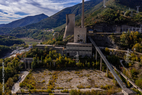 Antiga central tèrmica de Cercs - Spain - Luftbilder von alter Industrieanlage in Spanien