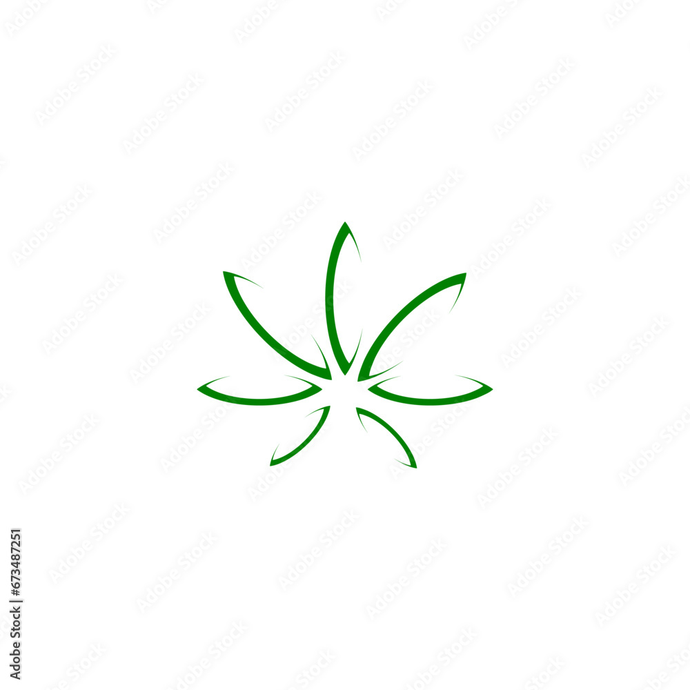 Cannabis leaf logo illustration flat design template Cannabis leaf logo illustration flat design template