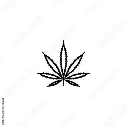Cannabis leaf logo illustration flat design template
