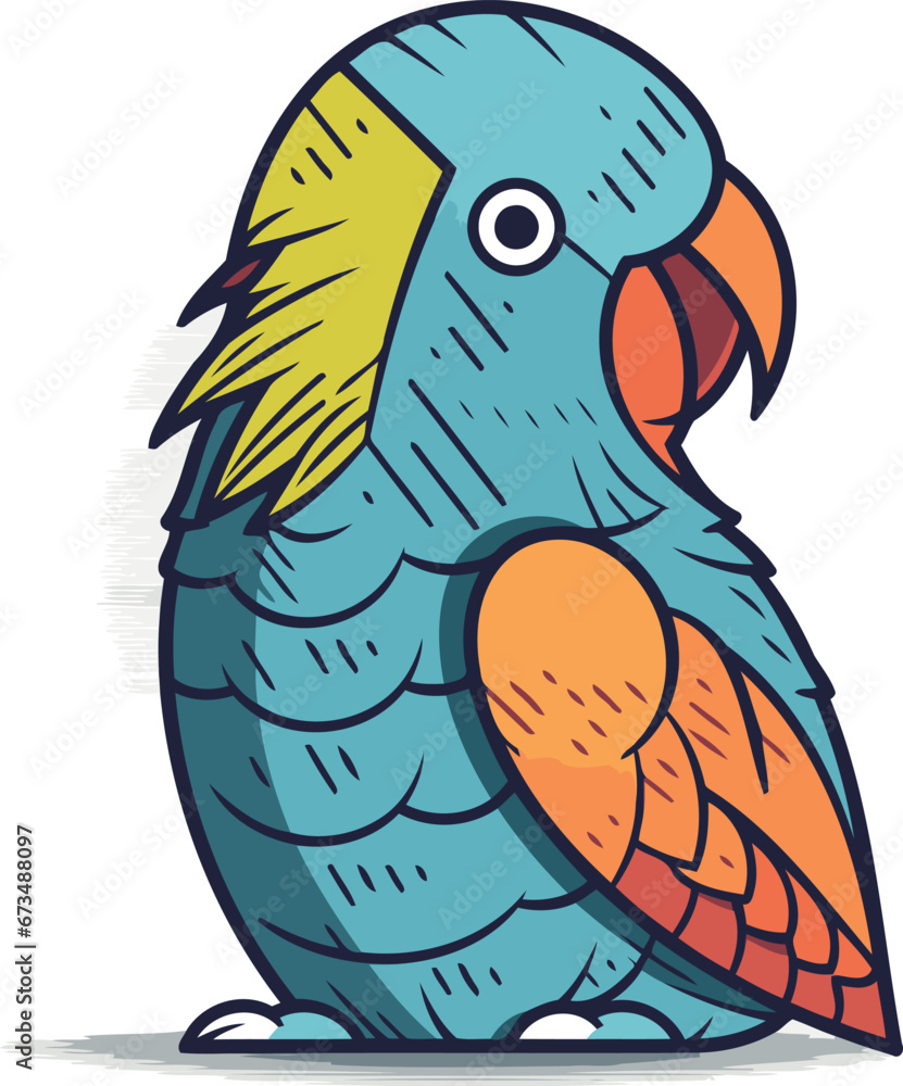 Parrot vector illustration. Isolated parrot on white background. Parrot vector illustration. Isolated parrot on white background.