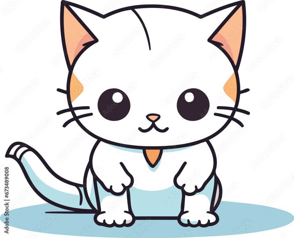 Cute cat cartoon. Vector illustration. Cute cartoon cat. Cute cat cartoon. Vector illustration. Cute cartoon cat.