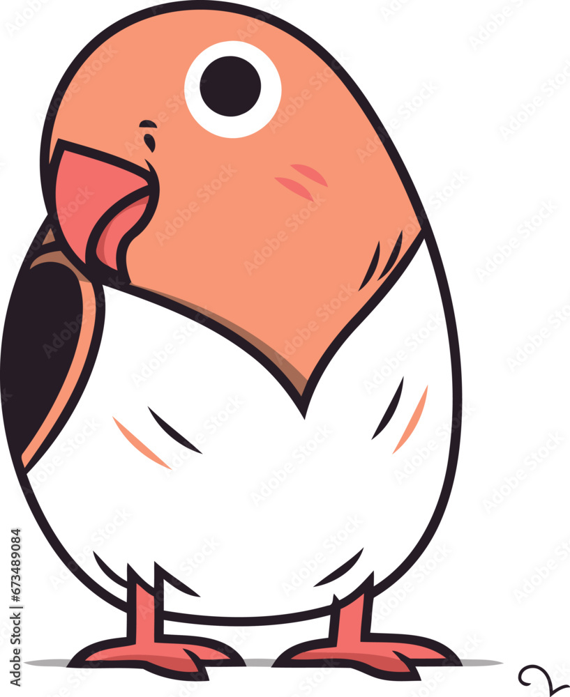 Cute cartoon bird. Vector illustration isolated on a white background. Cute cartoon bird. Vector illustration isolated on a white background.
