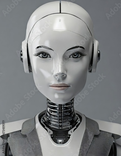 Obraz na płótnie Silhouette de l’avenir : Robot humanoïde w salonie