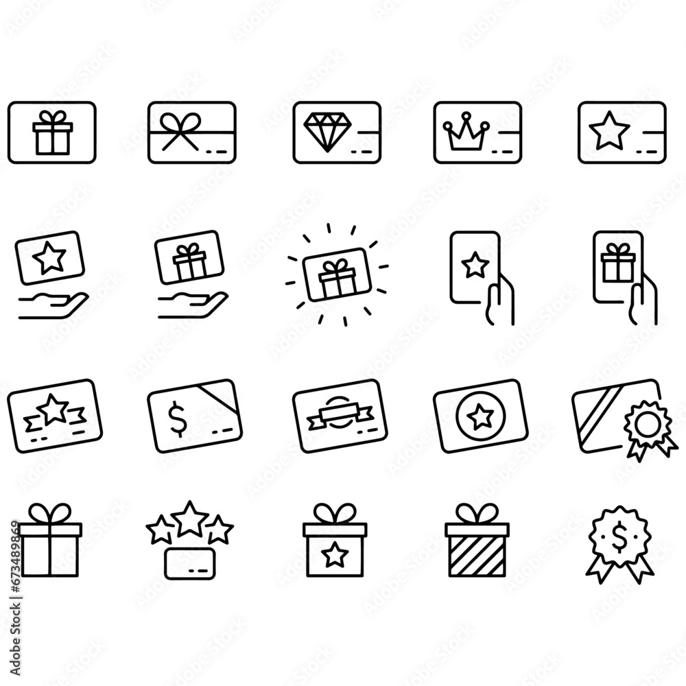 Gift Certificate and Card Icons vector design
