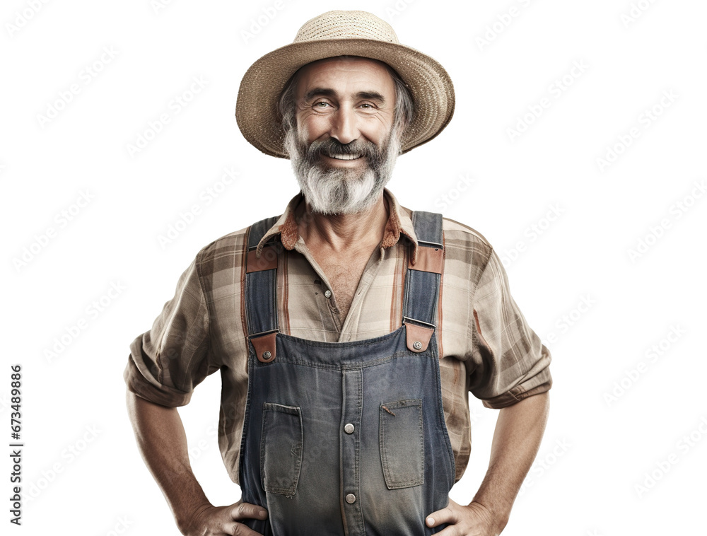 Cheerful middle-aged farmer, cut out Cheerful middle-aged farmer, cut out