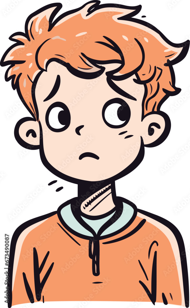 boy with sore throat. vector illustration in doodle style. boy with sore throat. vector illustration in doodle style.