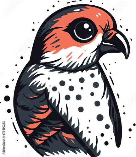 Vector illustration of a red necked cardinal in cartoon style.