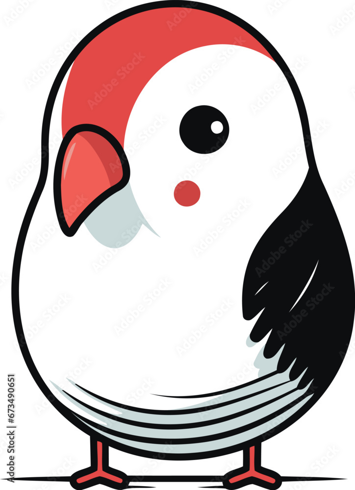Cute cartoon bird isolated on a white background. Vector illustration. Cute cartoon bird isolated on a white background. Vector illustration.