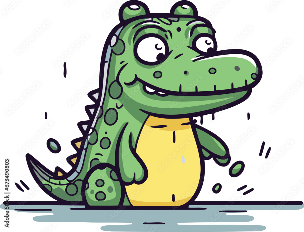 Crocodile vector illustration. Cute cartoon crocodile character. Crocodile vector illustration. Cute cartoon crocodile character.