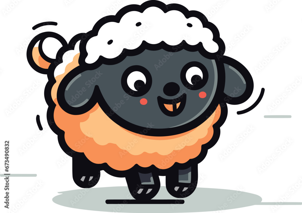 Cute sheep cartoon character vector illustration. Cute sheep icon. Cute sheep cartoon character vector illustration. Cute sheep icon.