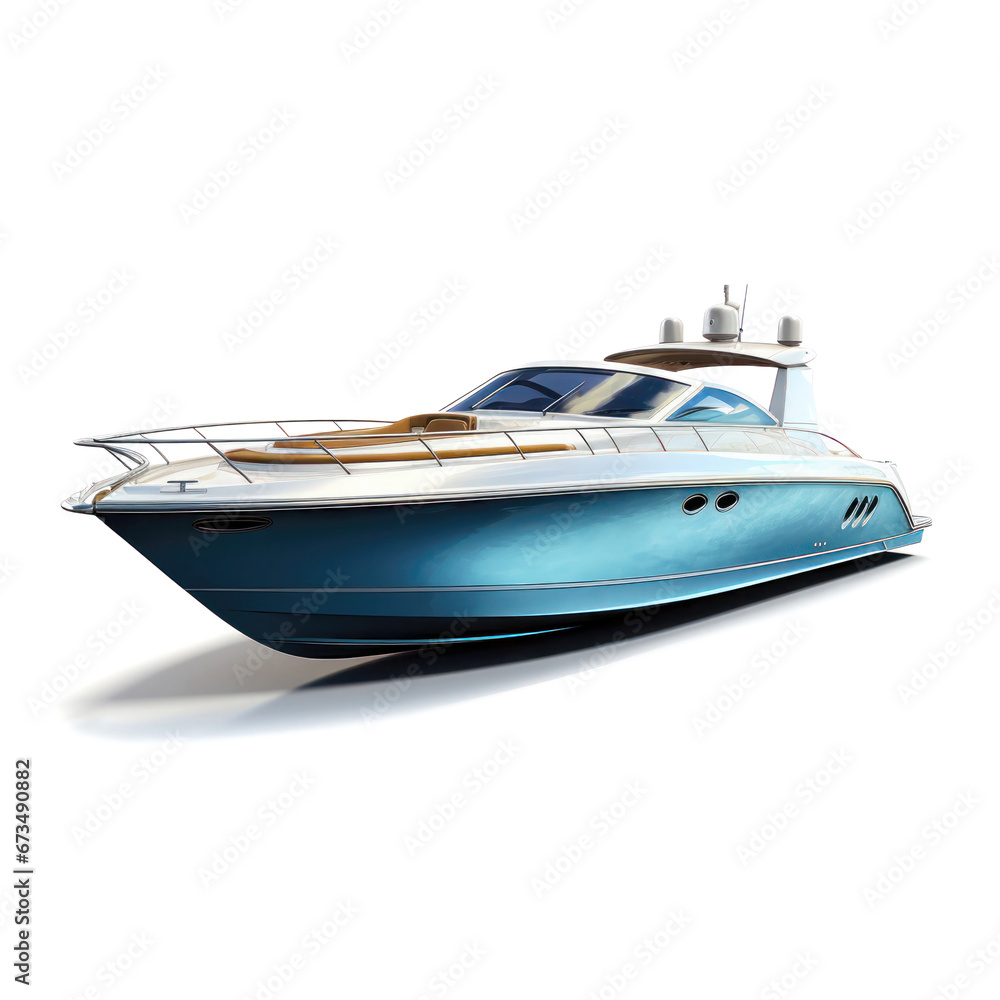 Fototapeta premium boat expensive fast in illustration style isolated on white background