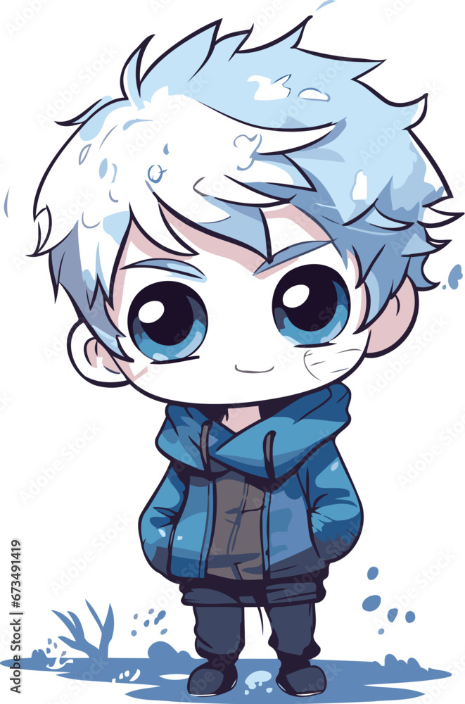 Cute little boy in winter clothes. Vector illustration on white background. Cute little boy in winter clothes. Vector illustration on white background.