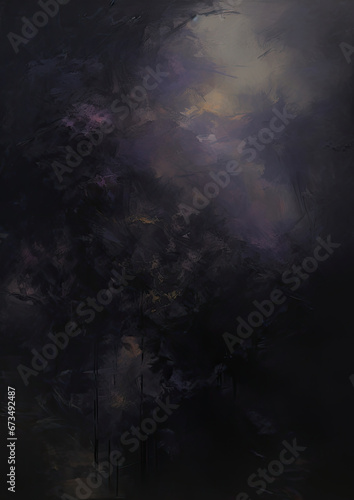 a painting of a dark sky with clouds. Expressive Violet oil painting background