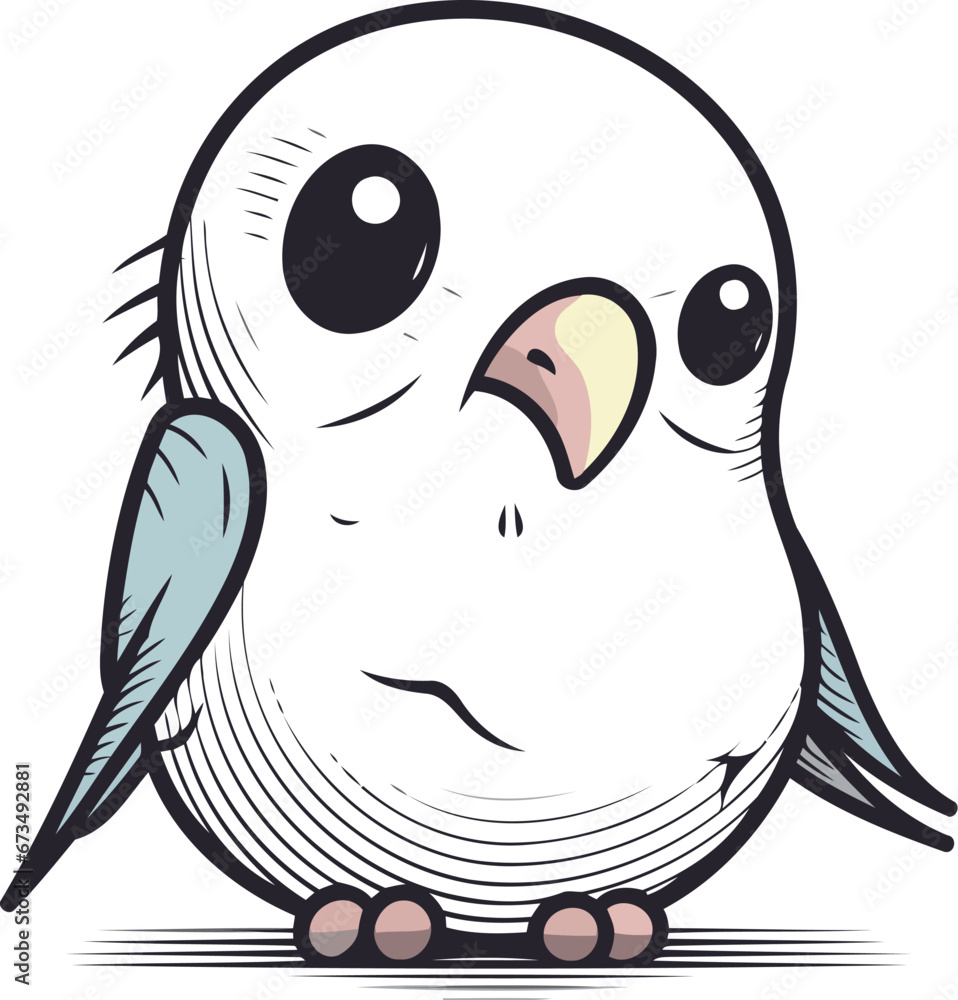 Vector illustration of a cute cartoon little bird isolated on white background. Vector illustration of a cute cartoon little bird isolated on white background.