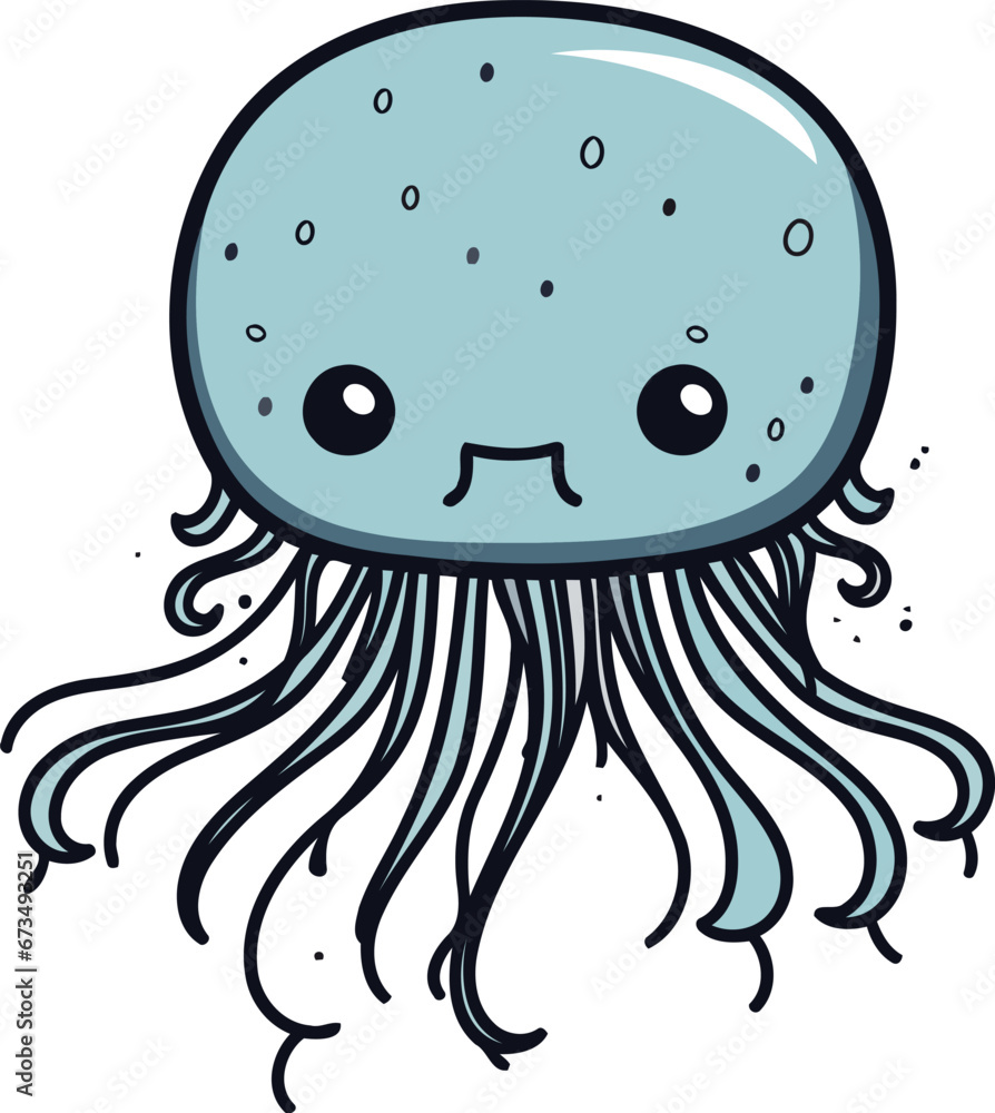 cute jellyfish kawaii character vector illustration designicon. cute jellyfish kawaii character vector illustration designicon.