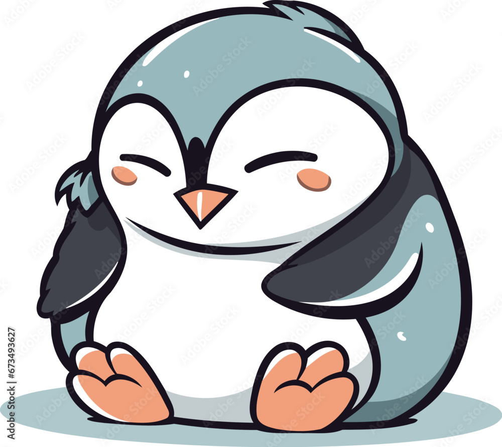 Cute penguin cartoon vector illustration. Cute cartoon penguin. Cute penguin cartoon vector illustration. Cute cartoon penguin.