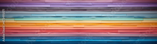 Long stripes and lines of colored paper in different colors and layers pattern background banner, texture photo