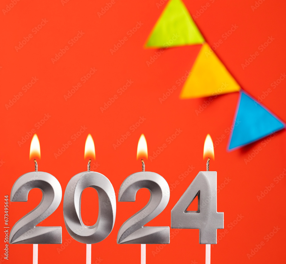 Candles number 2024 for happy new year - New Year's Eve Celebration Candles number 2024 for happy new year - New Year's Eve Celebration