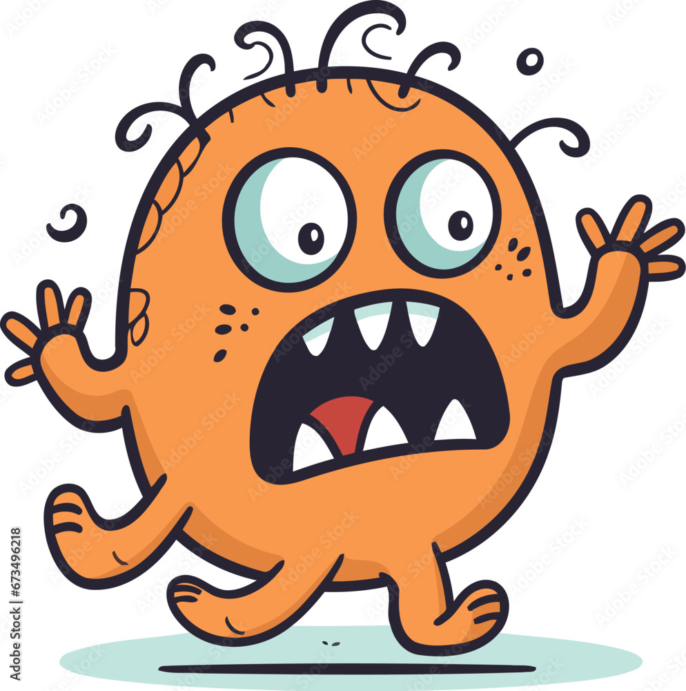 Angry cartoon monster. Vector illustration. eps10. editable. Angry cartoon monster. Vector illustration. eps10. editable.