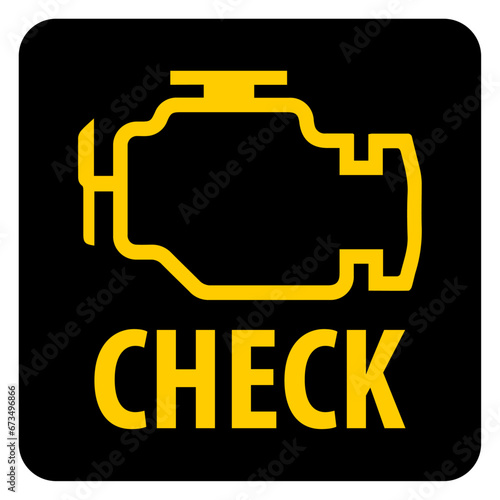 Vector graphic of check engine vehicle warning light
