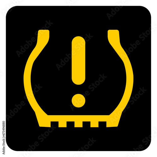 Vector graphic of tyre pressure monitoring system warning light