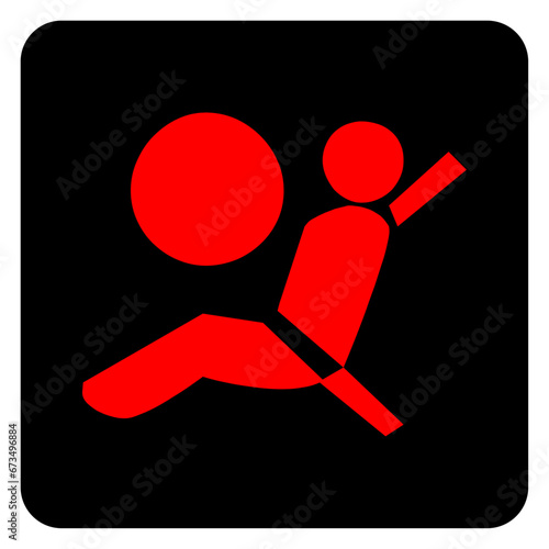Vector graphic of airbag malfunction vehicle warning light