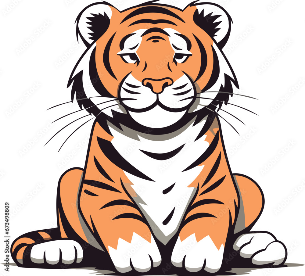 Tiger. Vector illustration. Isolated on a white background. Tiger. Vector illustration. Isolated on a white background.