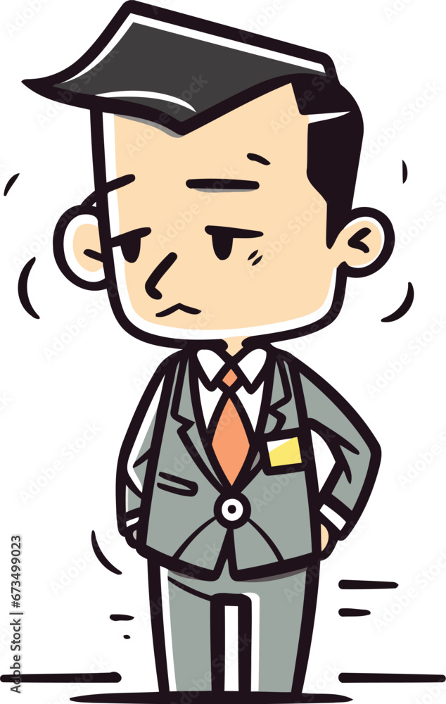 Businessman feeling sad. Vector illustration in a flat cartoon style. Businessman feeling sad. Vector illustration in a flat cartoon style.