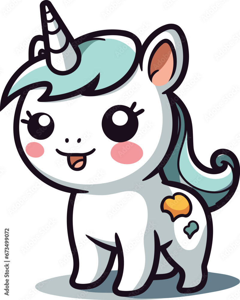 Cute unicorn cartoon character. Vector illustration isolated on white background. Cute unicorn cartoon character. Vector illustration isolated on white background.
