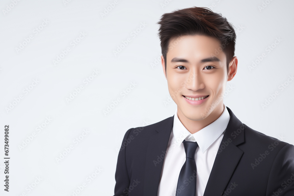 office professional suit, white background, half-length photo, confident smile, Chinese professional man, executive office professional suit, white background, half-length photo, confident smile, Chinese professional man, executive