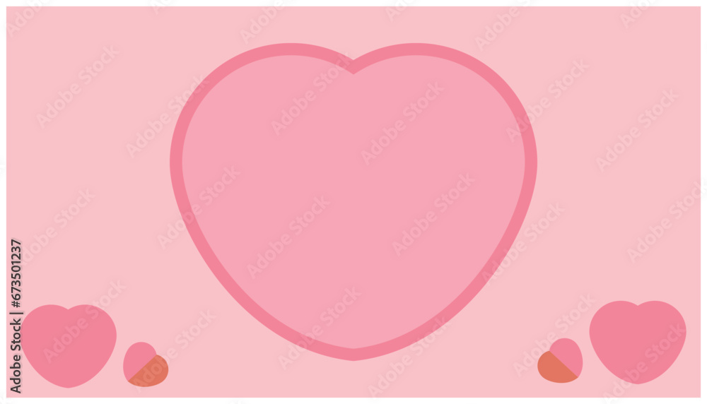 Pink background with heart pattern. Valentine design full of love for greeting card designs, posters, banners. Design elements of affection and love