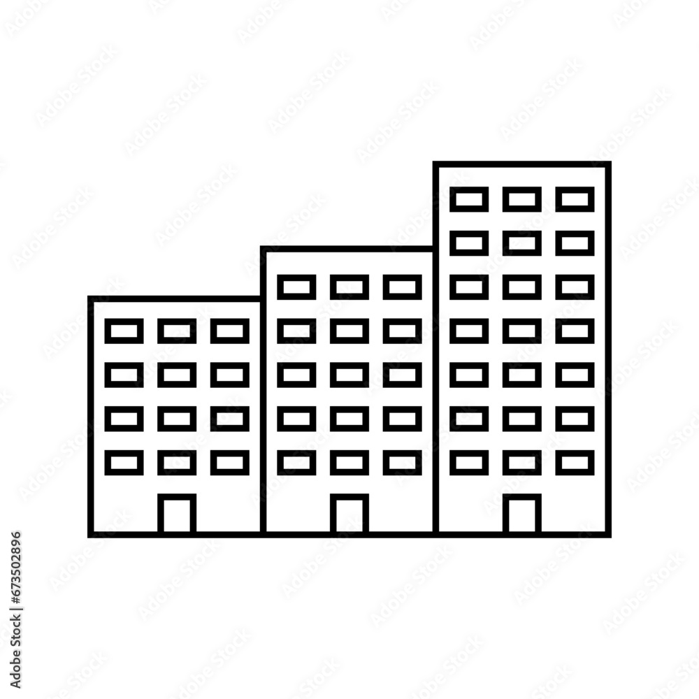 Apartment or Hospital or Bank or Office or mall or school or real estate building sign icon in flat style. Apartment vector illustration on white isolated background. Architecture business concept. Apartment or Hospital or Bank or Office or mall or school or real estate building sign icon in flat style. Apartment vector illustration on white isolated background. Architecture business concept.