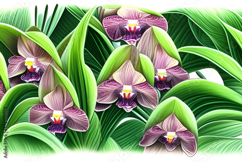 AI generated illustration of orchids