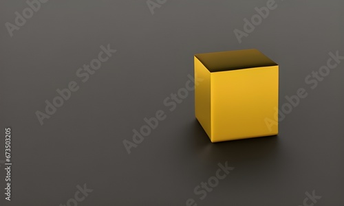 Golden cubic structure with a dark background