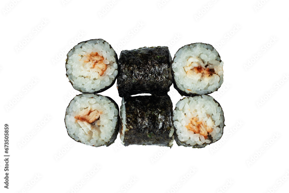 set of sushi, rolls on a white background set of sushi, rolls on a white background