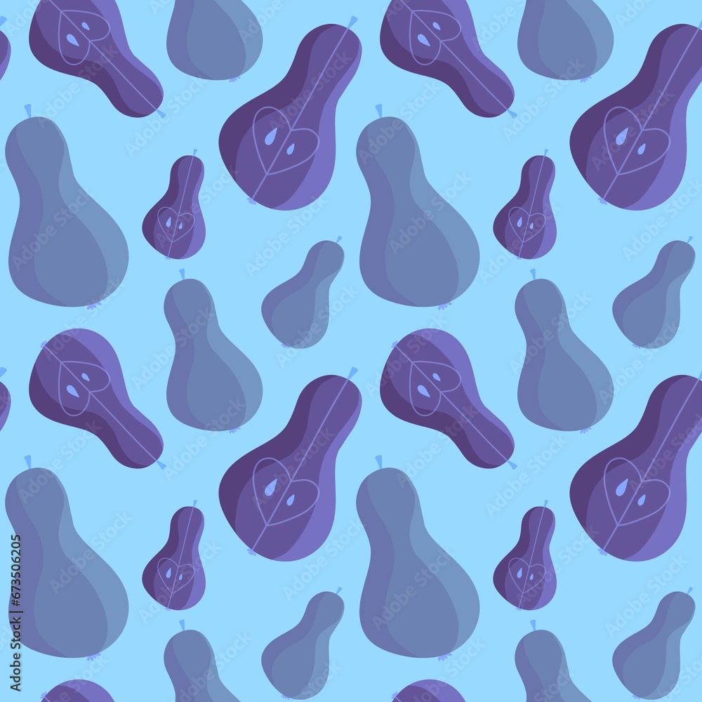 Cartoon fruit seamless pears pattern for wrapping paper and fabrics and linens and kids accessories Cartoon fruit seamless pears pattern for wrapping paper and fabrics and linens and kids accessories