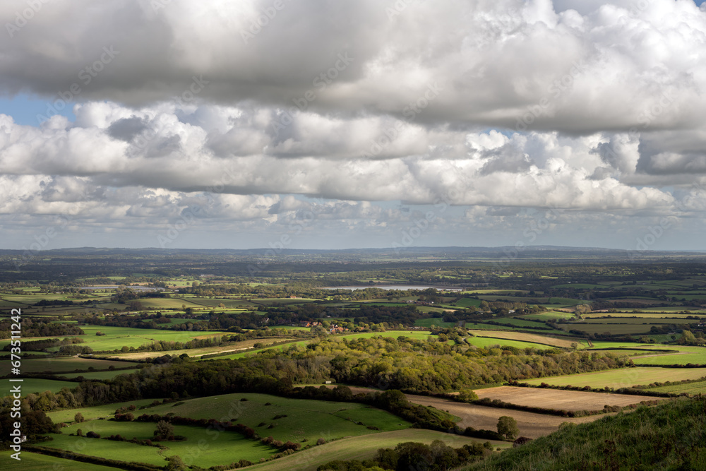 Fototapeta premium View of Arlington reservoir in autumn, East Sussex, England