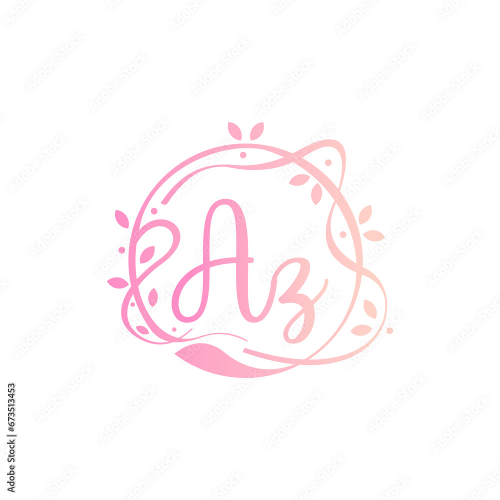 A Z AZ Beauty vector initial logo, handwriting logo of initial signature, wedding, fashion, jewerly, boutique, floral and botanical with creative template A Z AZ Beauty vector initial logo, handwriting logo of initial signature, wedding, fashion, jewerly, boutique, floral and botanical with creative template