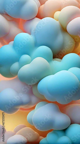 abstract organic cloud shaped form with different colors of lights  pastel colors  3d  detailed  realistic  artistic and surrealist