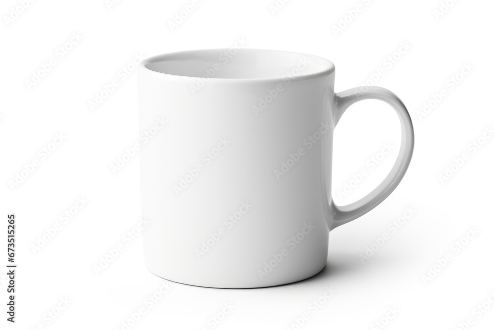 Mug Mockup on white background. Close up of Blank mug mockup isolated on white background. Tea Mug. Coffee Mug. Blank product - obrazy, fototapety, plakaty 