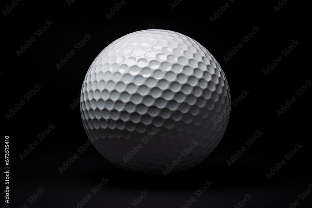Mockup of White golf ball isolated on dark black background Mockup of White golf ball isolated on dark black background