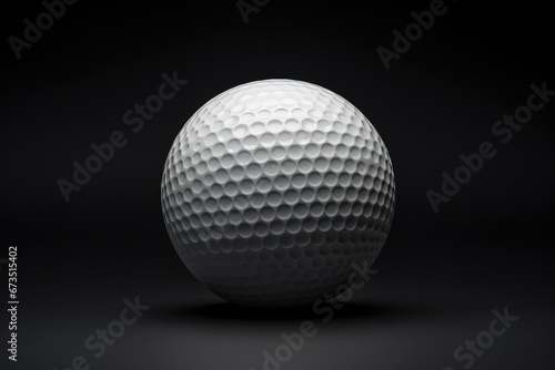 Mockup of White golf ball isolated on dark black background