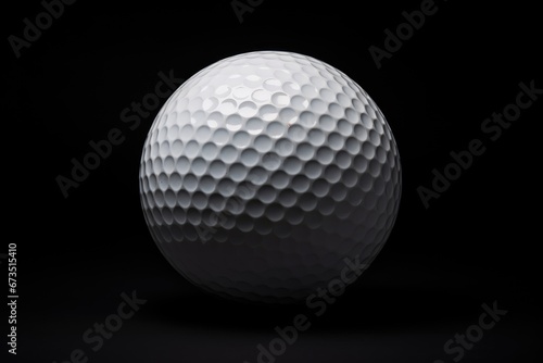 Mockup of White golf ball isolated on dark black background