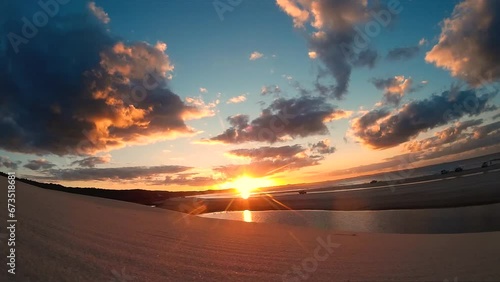 Fraser Island sanddune Australia sunset timelapse photo