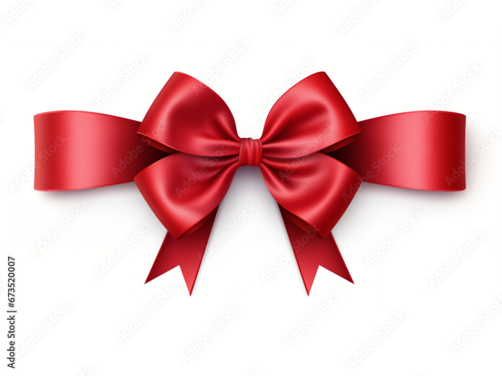 red bow isolated on white