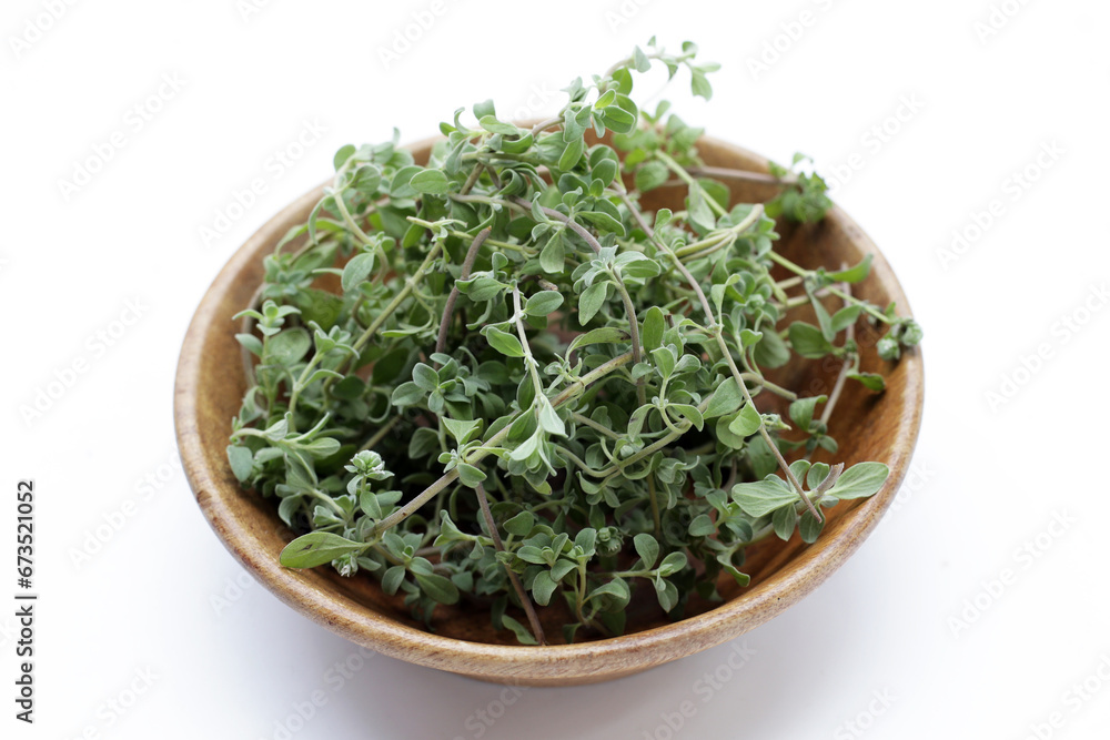 Fresh marjoram on white background. Fresh marjoram on white background.