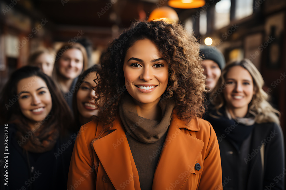 a group of people of different nationalities and smile